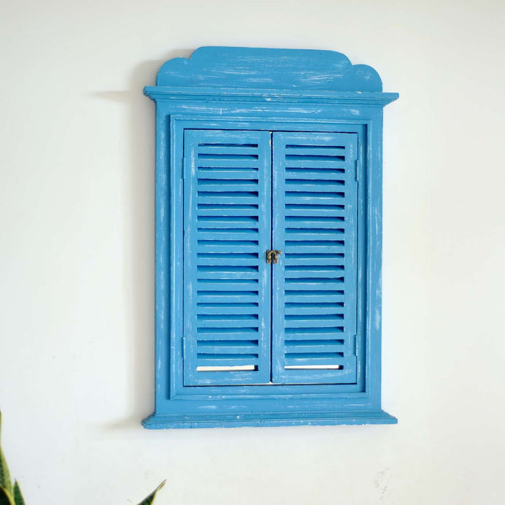 Jharokha Window Personalised Distress Finish Pine Wood Nameplate