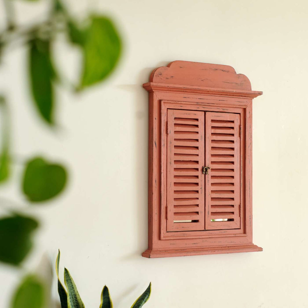 Jharokha Window Personalised Distress Finish Pine Wood Nameplate