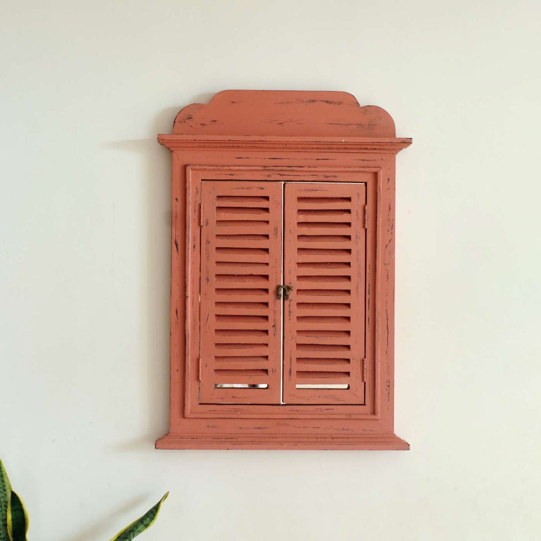 Jharokha Window Personalised Distress Finish Pine Wood Nameplate