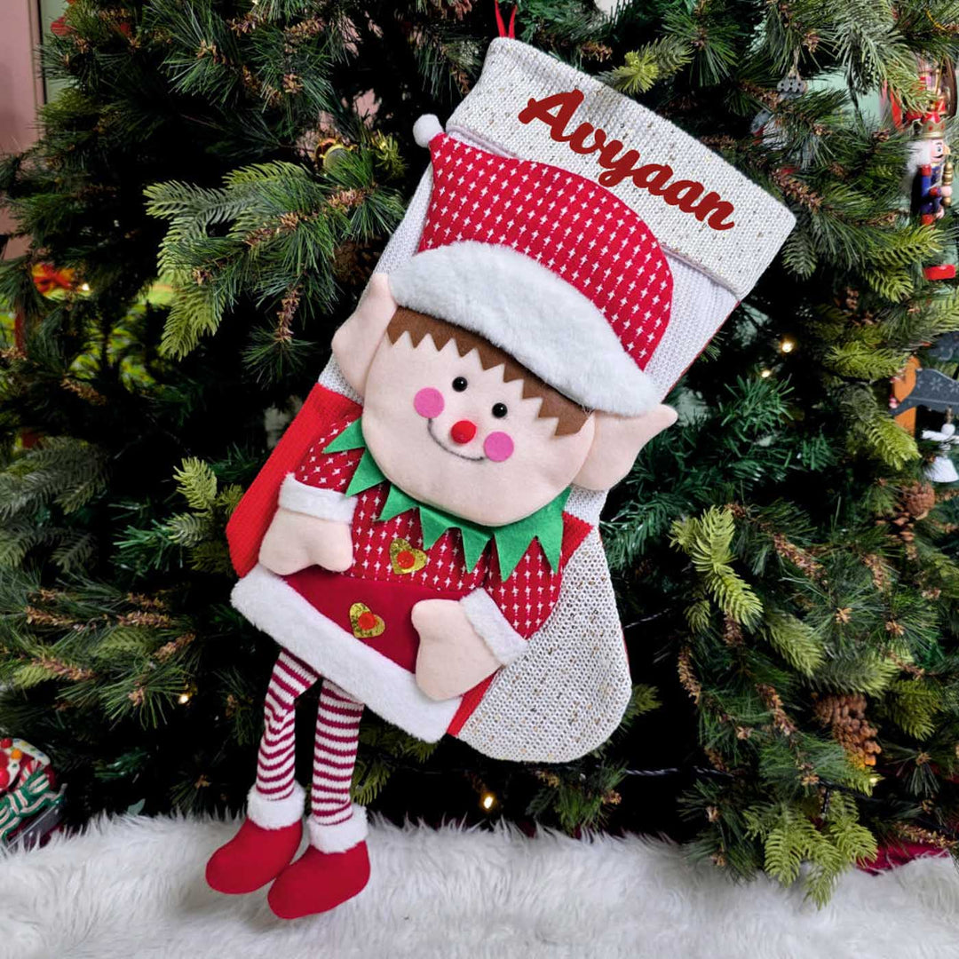 Personalized Handmade Jolly Danglers Elf Stocking