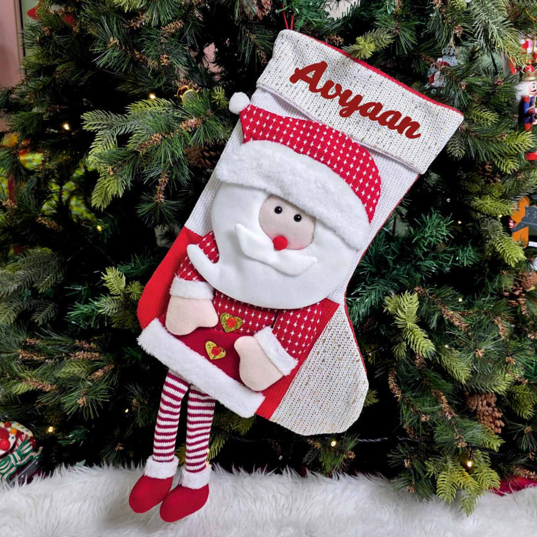 Personalized Handmade Jolly Danglers Santa Stocking