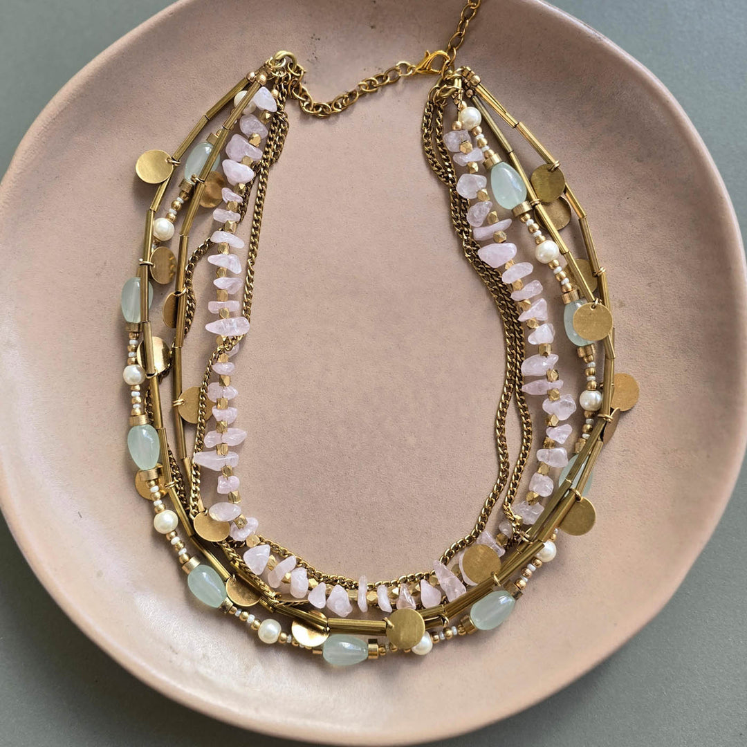 Handmade June Brass Short Necklace