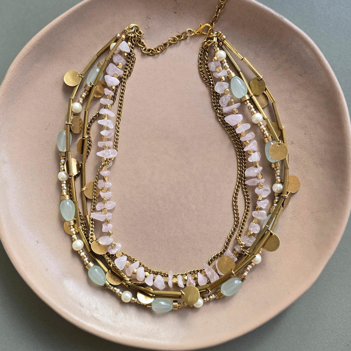 Handmade June Brass Short Necklace