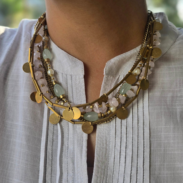 Handmade June Brass Short Necklace