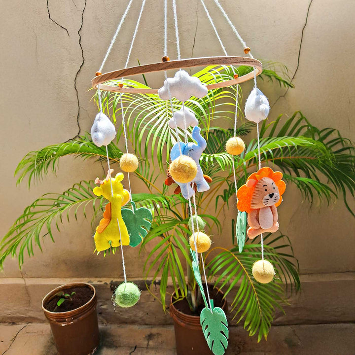 Jungle Safari Themed Felt Cot Mobile For Kids