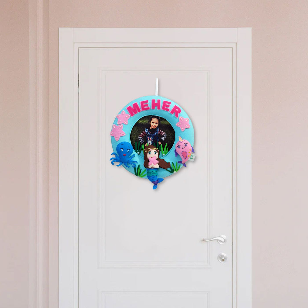 Photo Personalized Kid's Mermaid Theme Felt Nameplate