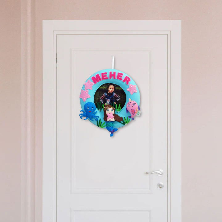 Photo Personalized Kid's Mermaid Theme Felt Nameplate