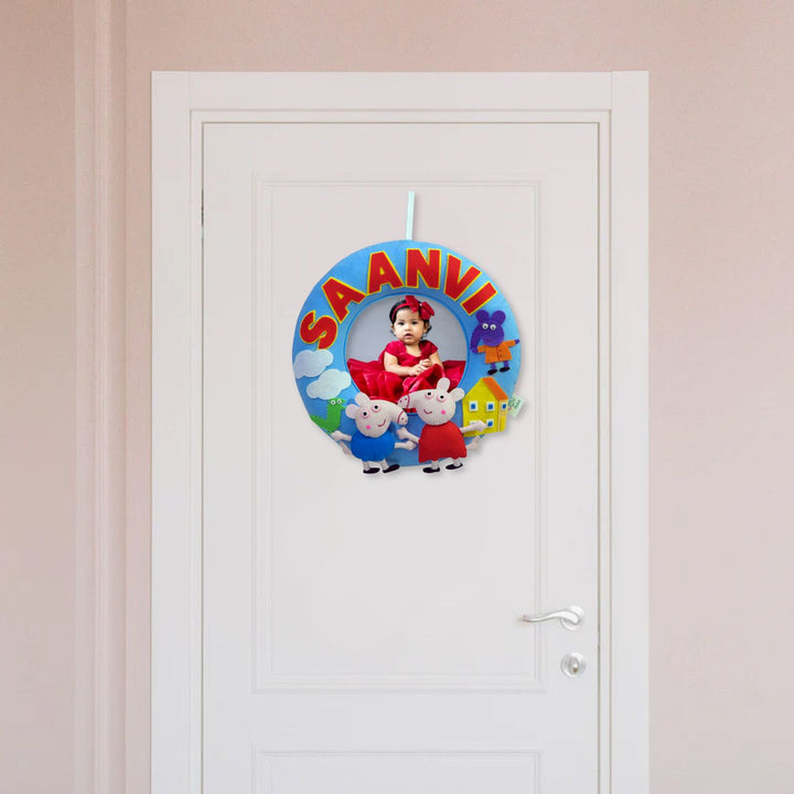 Photo Personalized Kid's Peppa Pig Theme Felt Nameplate
