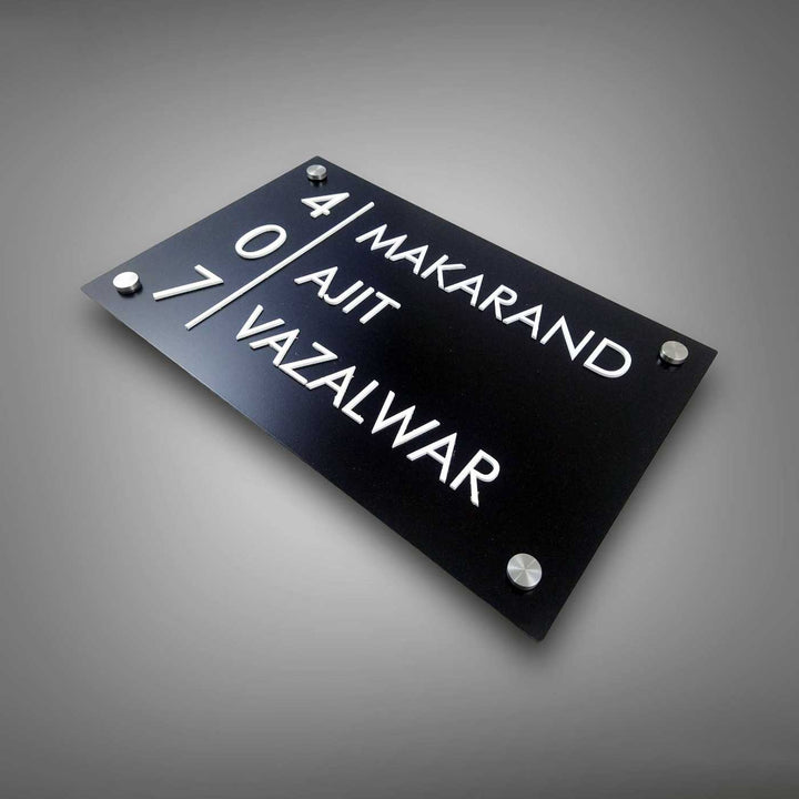 Personalized Rectangle Minimalist Black Acrylic Name Plate