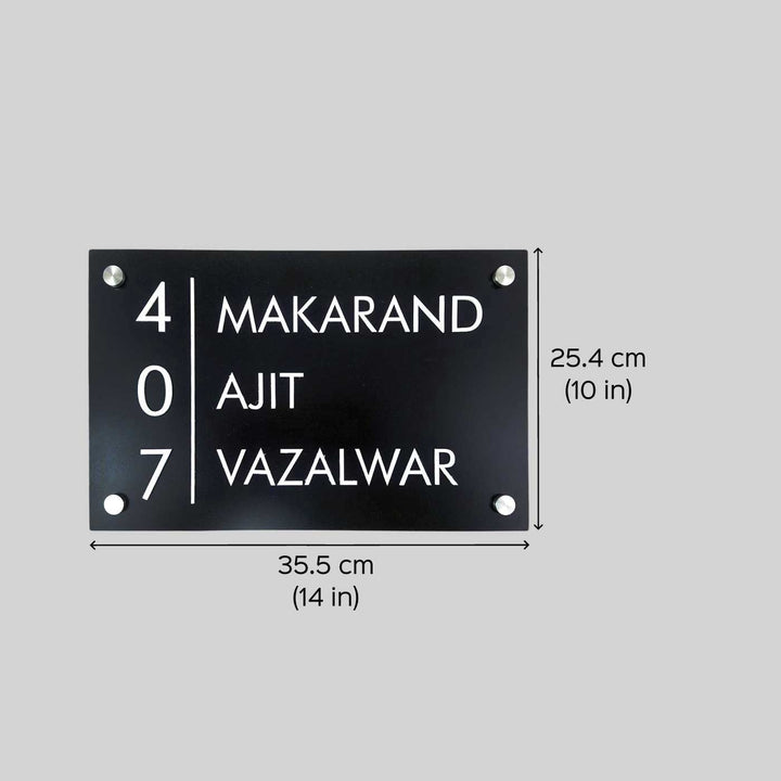Personalized Rectangle Minimalist Black Acrylic Name Plate