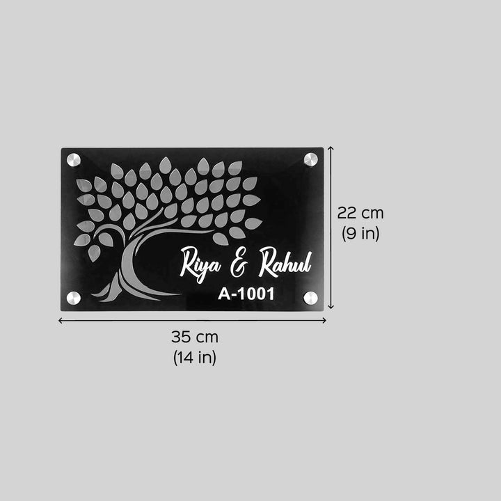 Personalized Elegant Tree Theme Acrylic Name Plate With 3D Letters