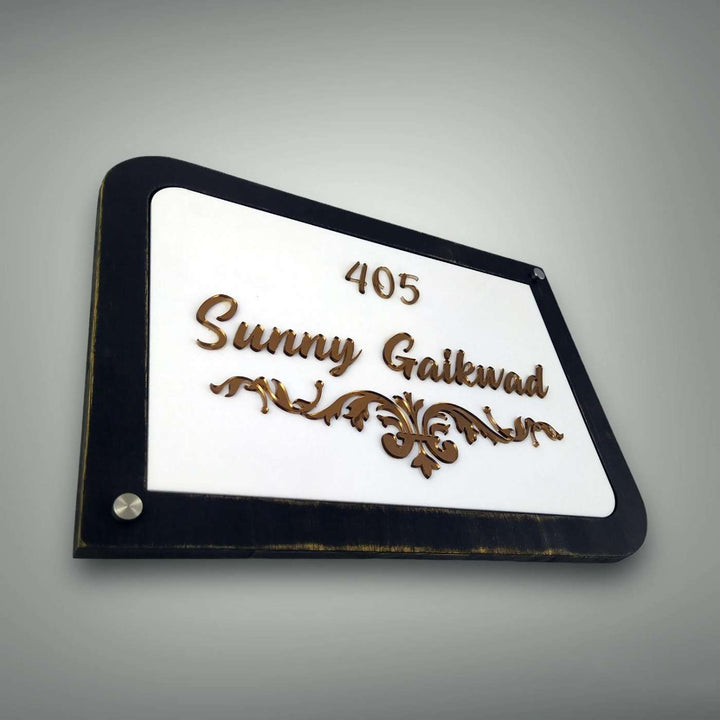 Personalized 3D Elegant White Acrylic Name Plate