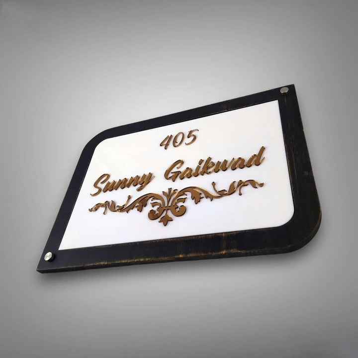 Personalized 3D Elegant White Acrylic Name Plate