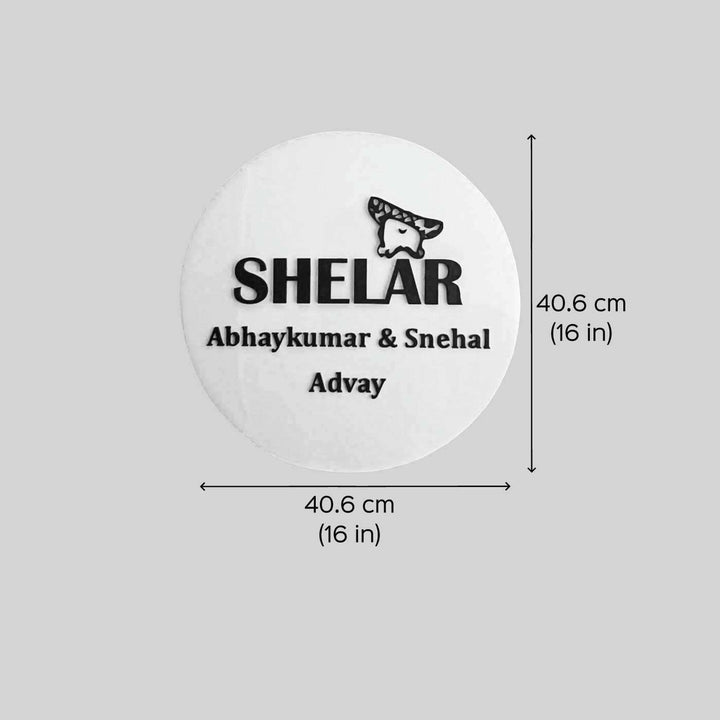 Personalized Round Beige Acrylic Office Name Plate With Logo