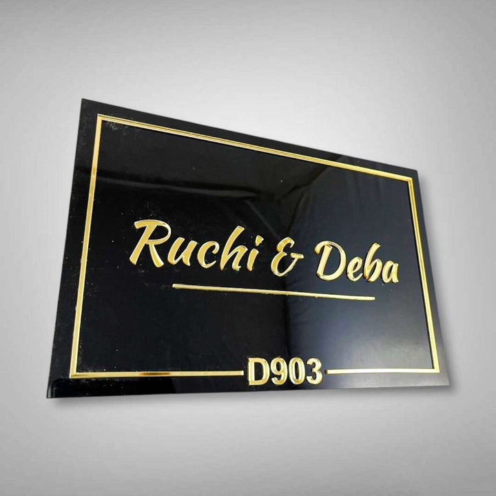 Personalized Black & Gold Acrylic Name Plate