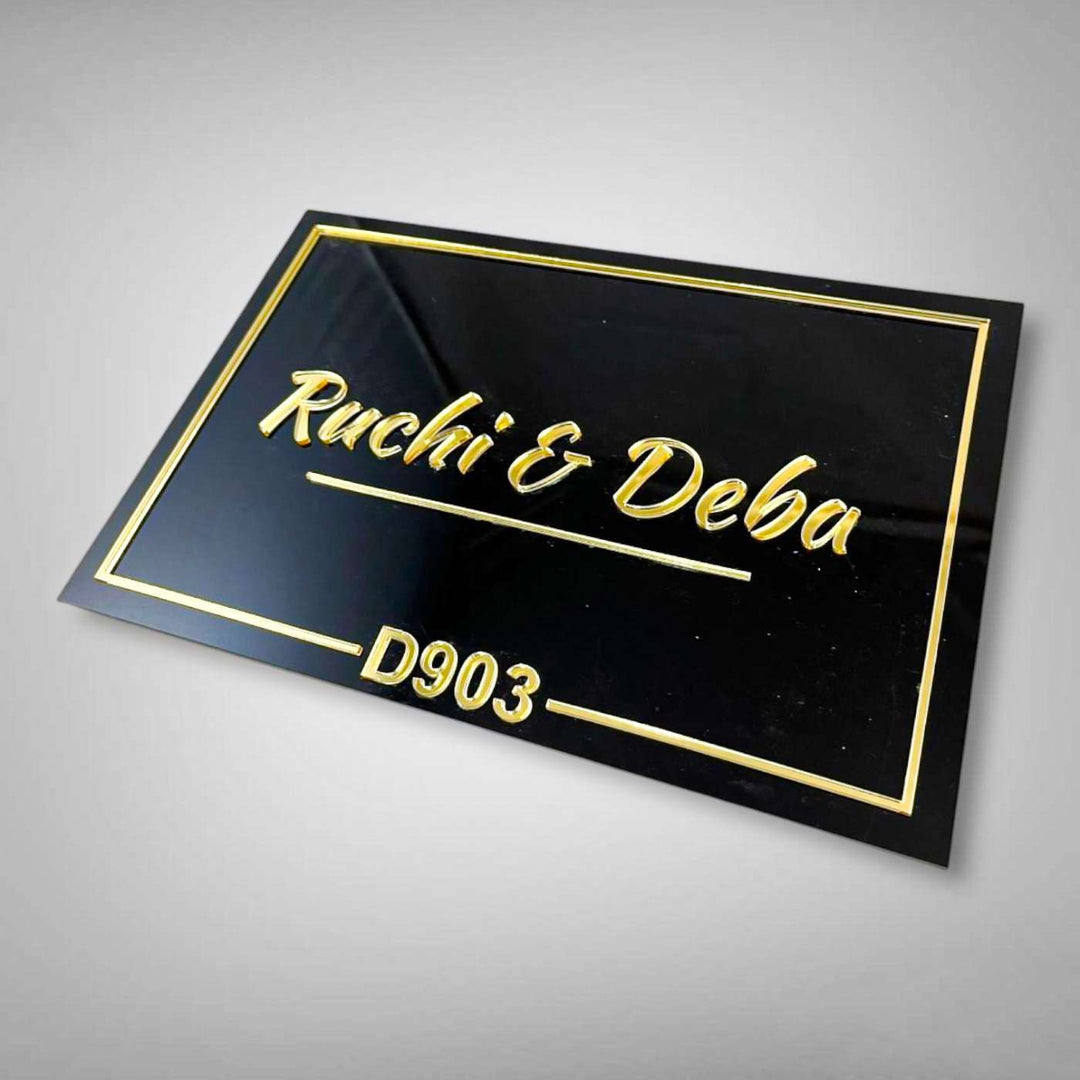 Personalized Black & Gold Acrylic Name Plate