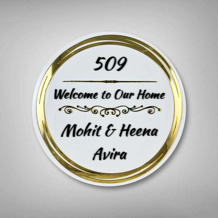 Personalized Round Stylish Acrylic Name Plate