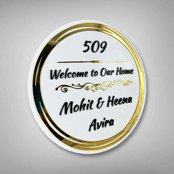 Personalized Round Stylish Acrylic Name Plate