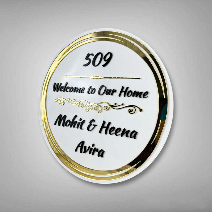 Personalized Round Stylish Acrylic Name Plate