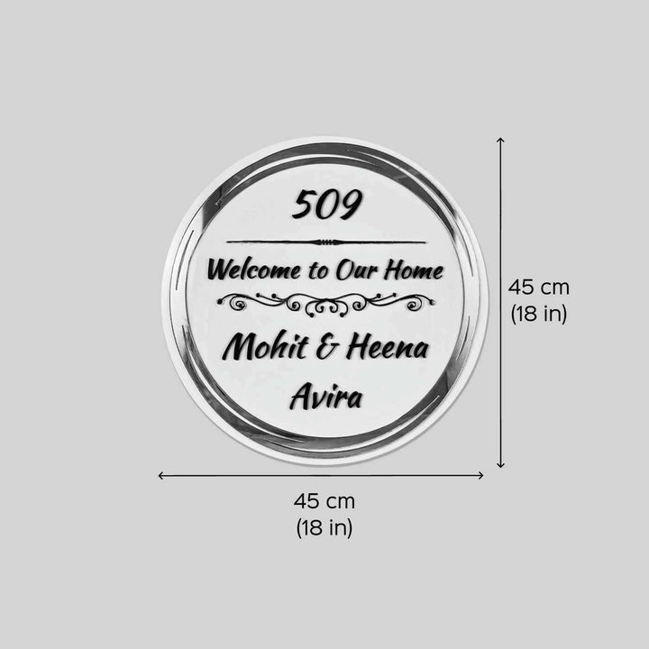 Personalized Round Stylish Acrylic Name Plate
