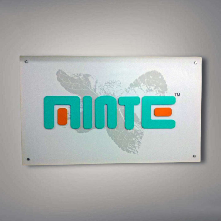 Personalized Minimalist Acrylic Office Name Plate With Logo