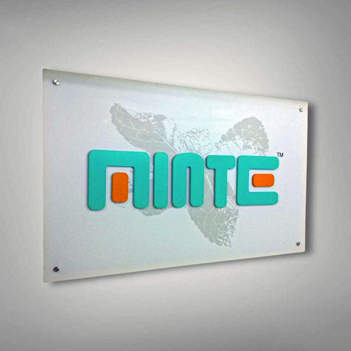 Personalized Minimalist Acrylic Office Name Plate With Logo