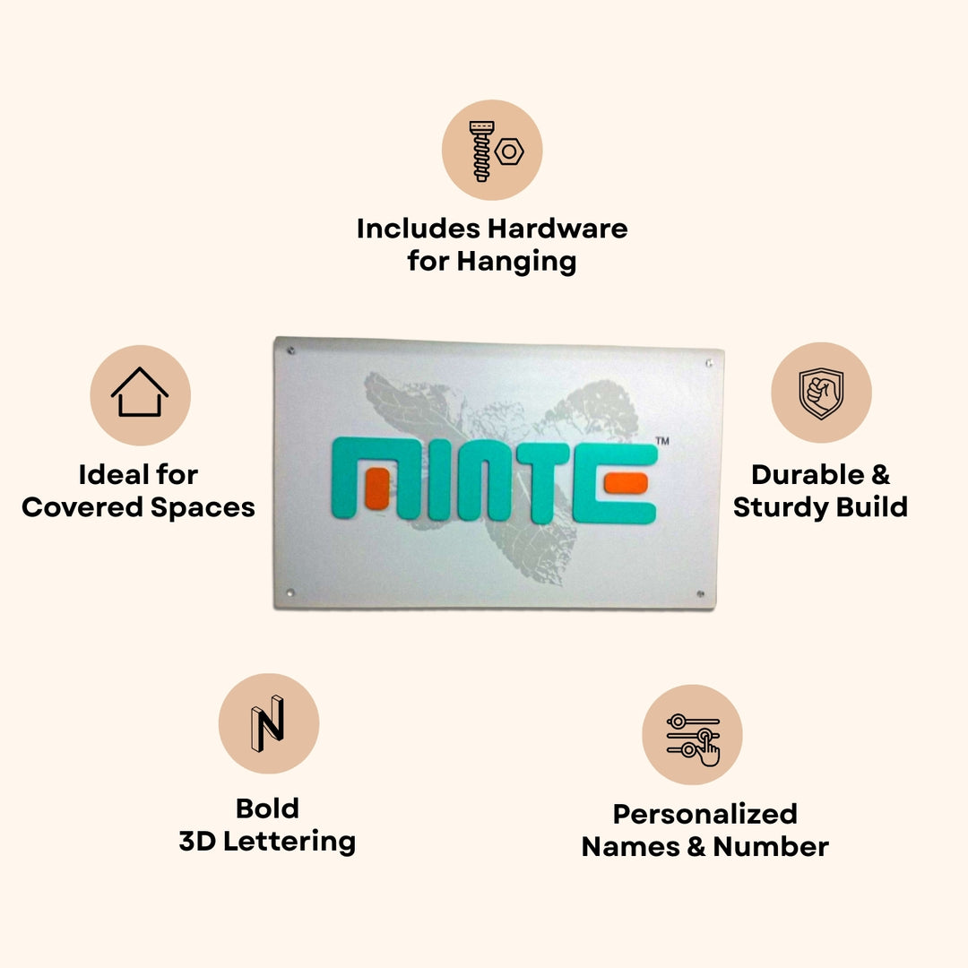 Personalized Minimalist Acrylic Office Name Plate With Logo