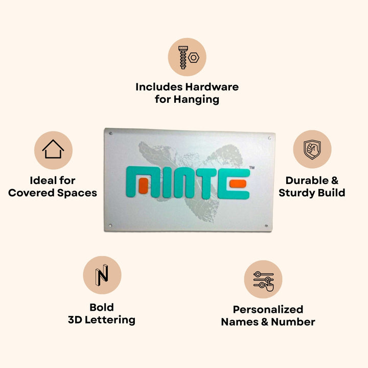 Personalized Minimalist Acrylic Office Name Plate With Logo