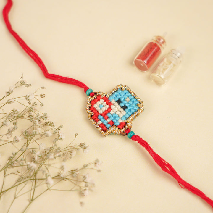 Handmade Captain America Kids Rakhi With Roli Chawal For Brother