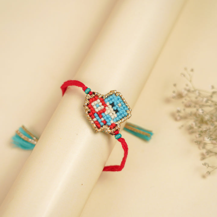 Handmade Captain America Kids Rakhi With Roli Chawal For Brother