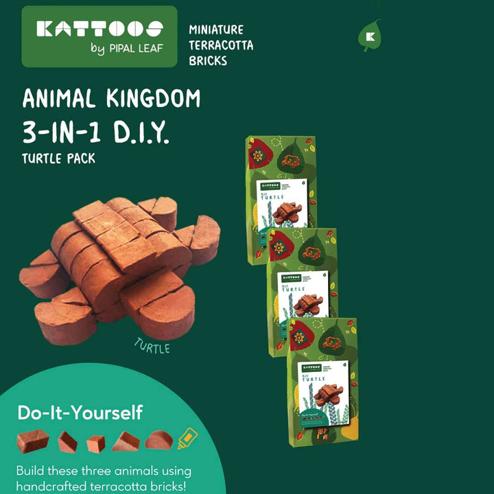 Terracotta Bricks DIY Construction Set | 3 Turtles