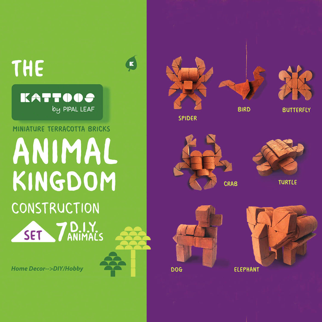 Terracotta Bricks DIY Construction Set | 7 Animals