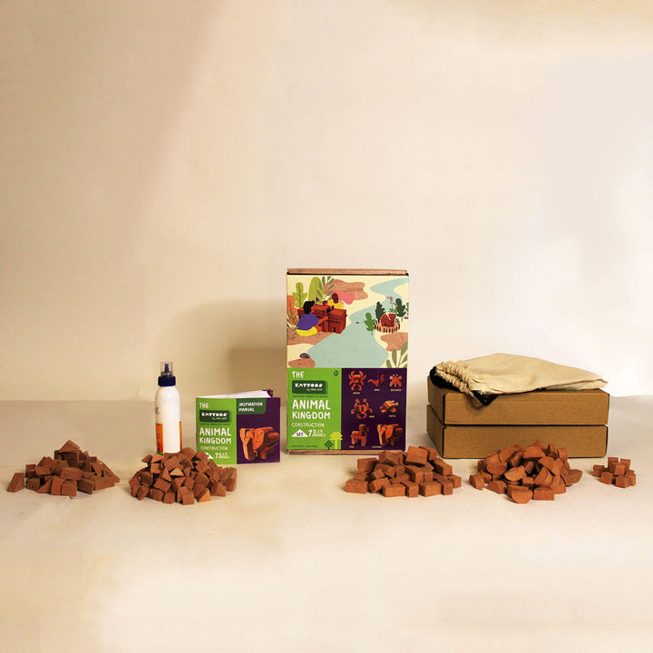 Terracotta Bricks DIY Construction Set | 7 Animals