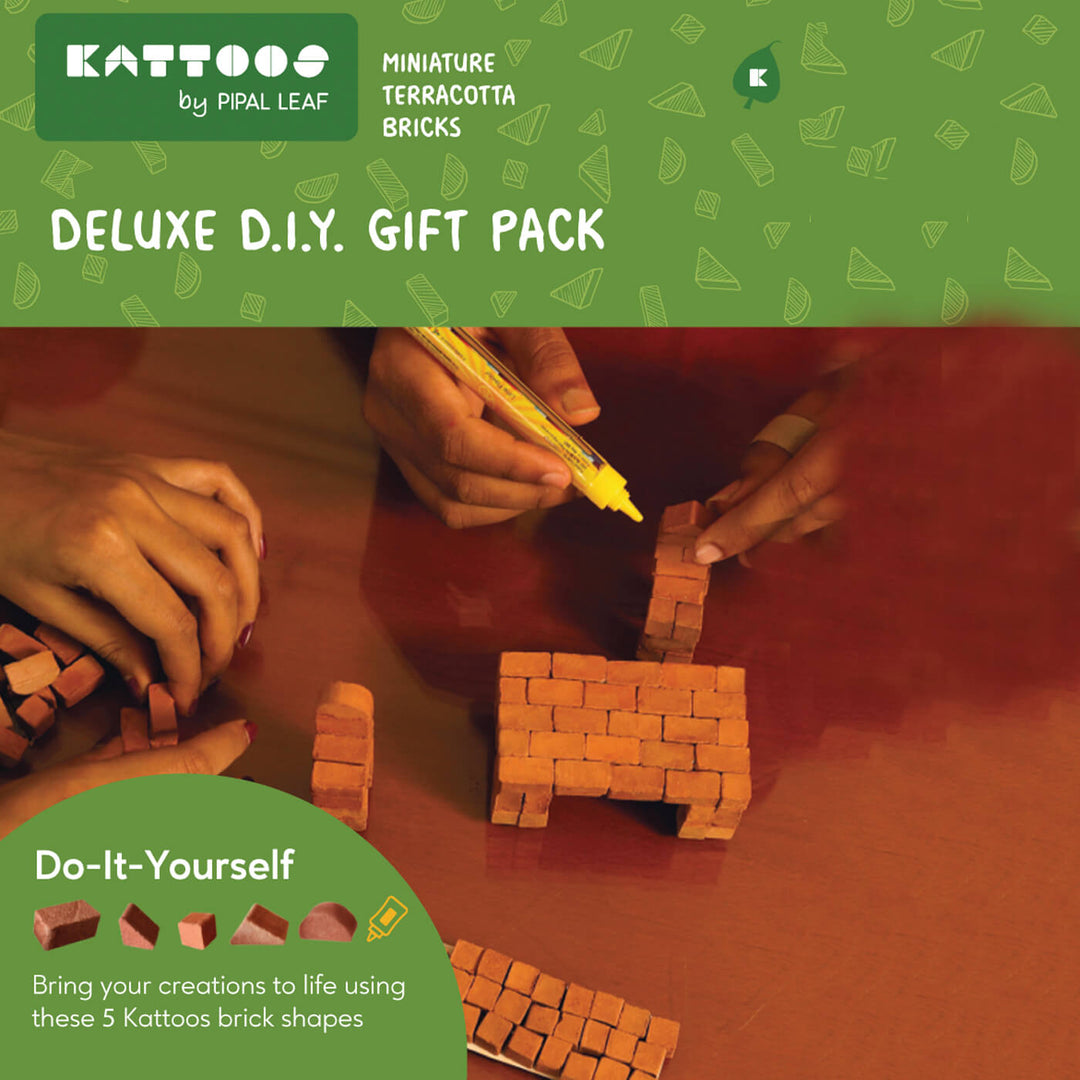 Terracotta Bricks Deluxe DIY Construction Kit Gift Pack | 276 Assorted Bricks