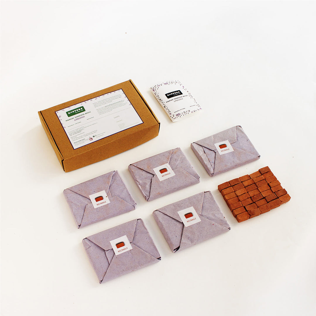 Terracotta Bricks DIY Construction Kit | 197 Rectangle Bricks