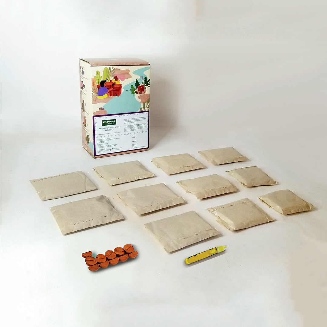Terracotta Bricks DIY Construction Kit | 235 Semi-circle Bricks