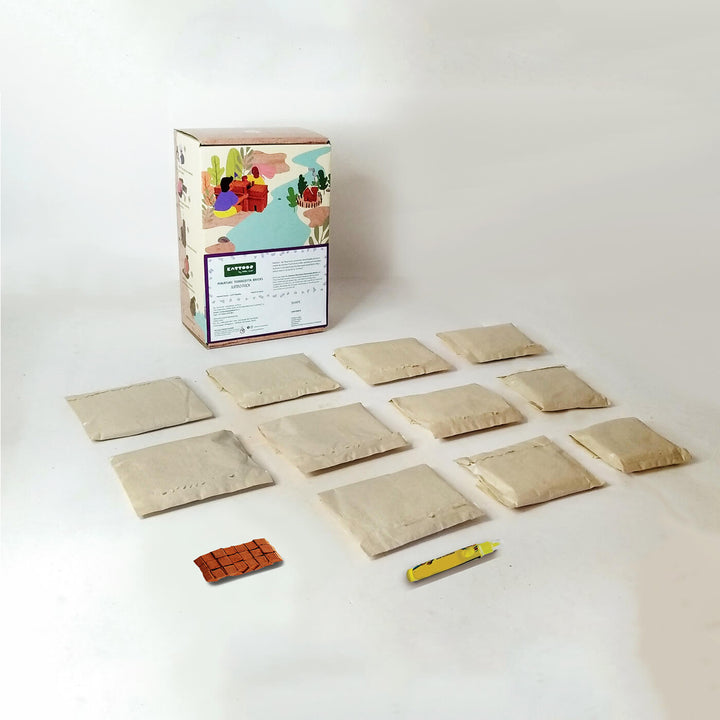 Terracotta Bricks DIY Construction Kit | 440 Mini Triangle Bricks