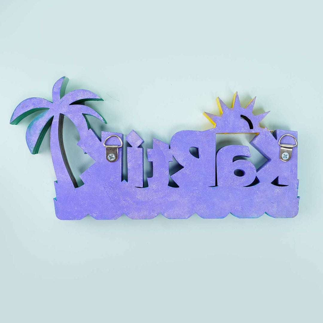 Handcrafted Personalized Beach Themed 3D Name Block For Kids