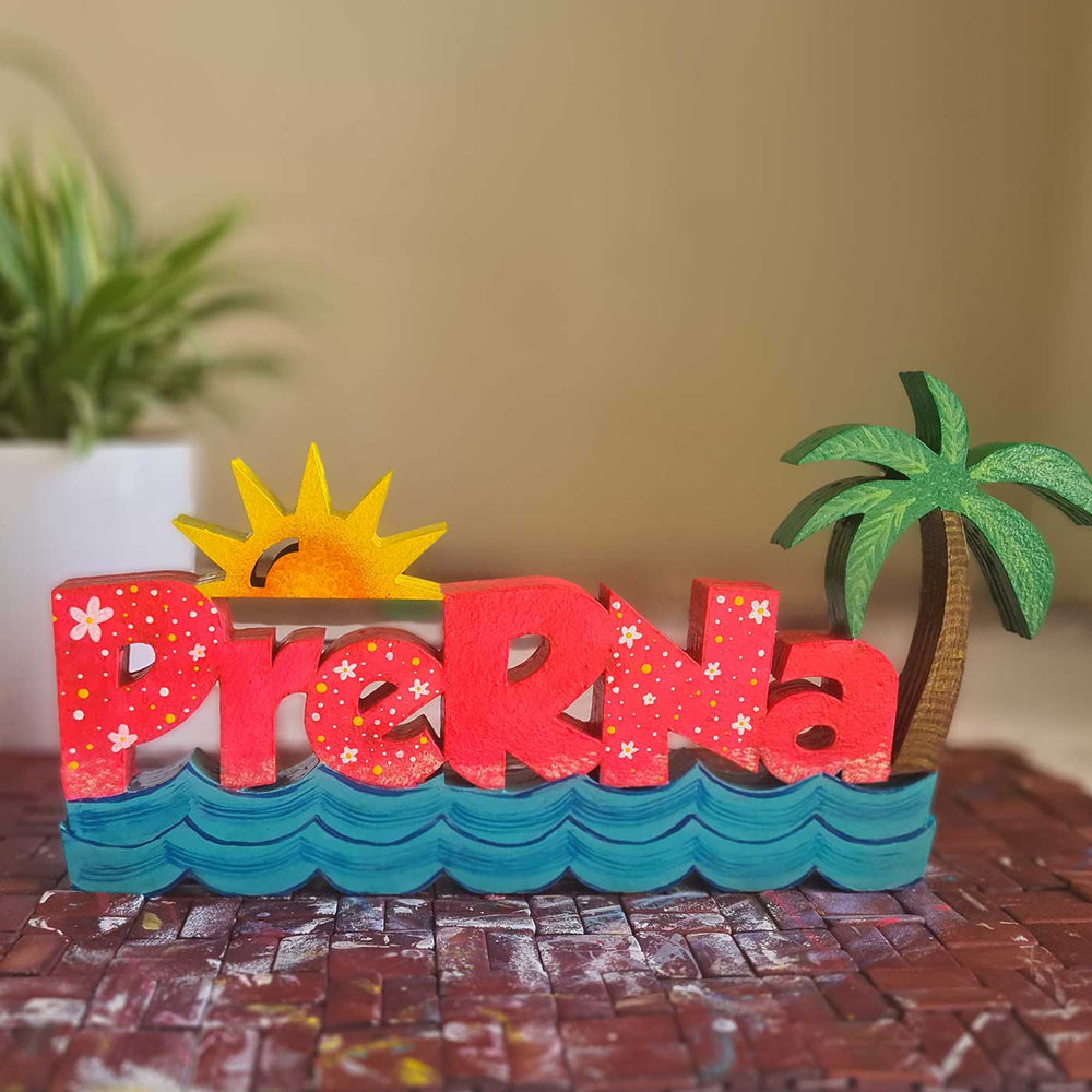 Handcrafted Personalized Balloon Themed Felt Nameplate For Kids - Zwende