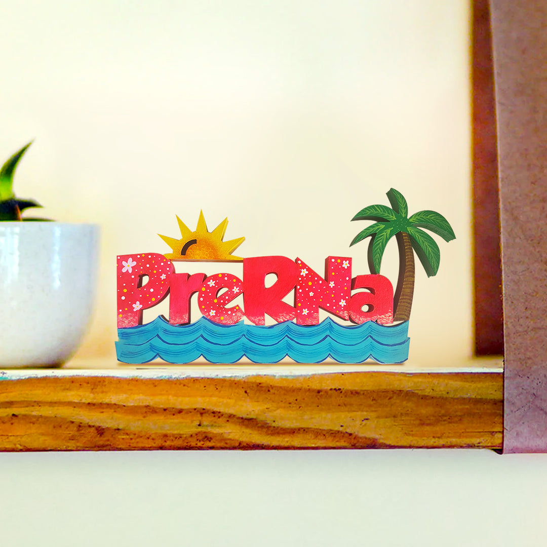 Handcrafted Personalized Beach Themed 3D Name Block For Kids