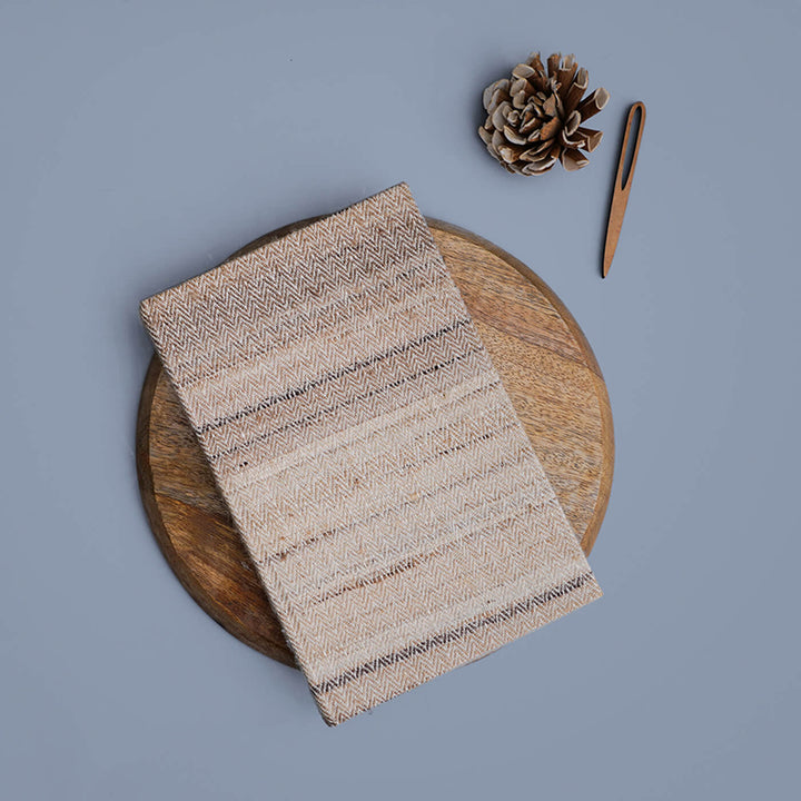 Handcrafted Hardbound Diary With Handwoven Tussar Silk Cover | 100 Pages, A5 - Zwende