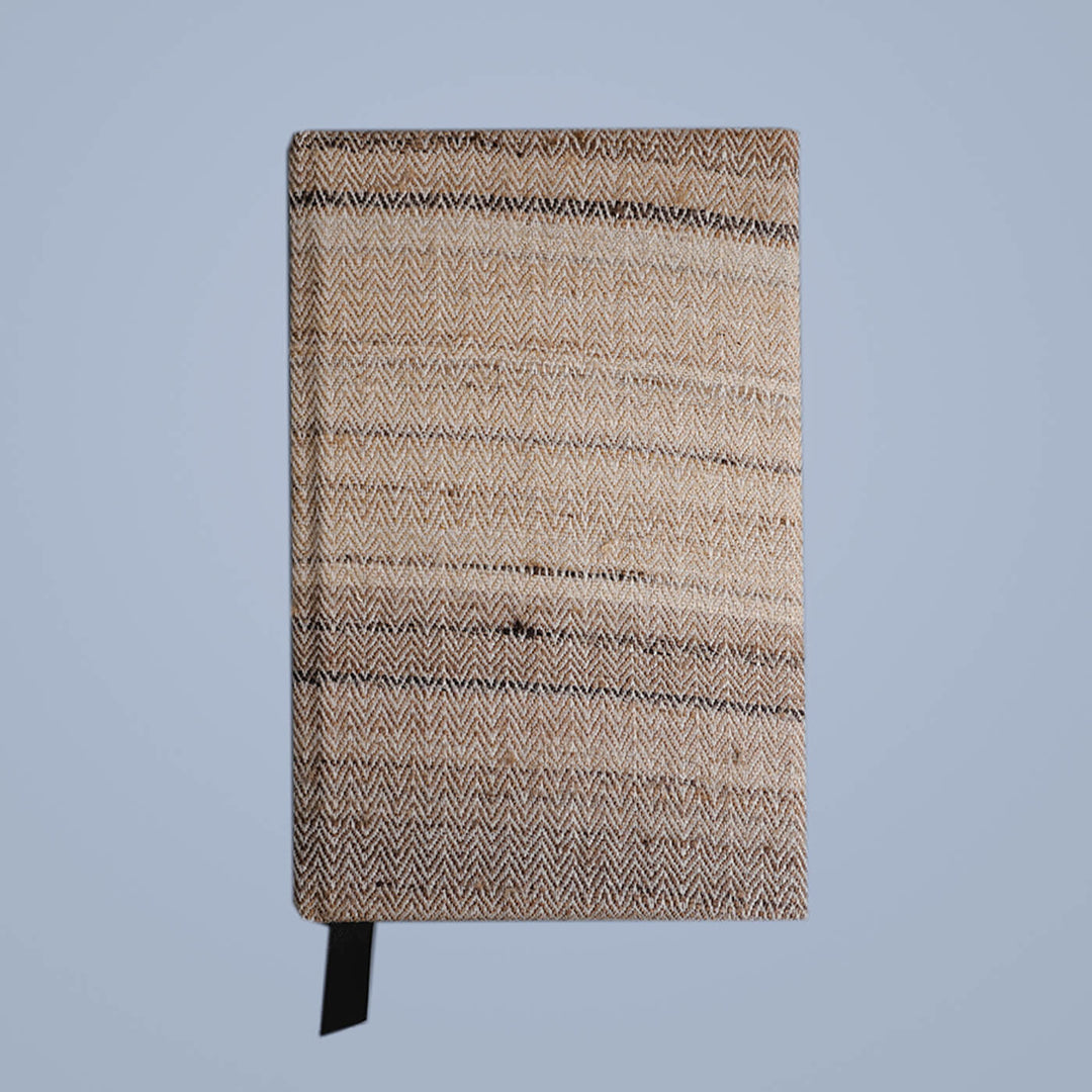 Handcrafted Hardbound Diary With Handwoven Tussar Silk Cover | 100 Pages, A5 - Zwende