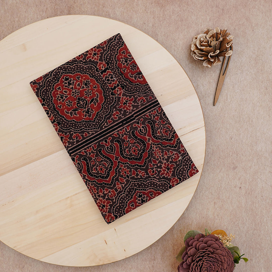 Handcrafted Ajrakh Printed Hardbound Diary | 100 Pages, A5 - Zwende
