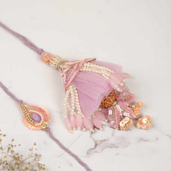Handmade Beaded Pearl & Sequins Bhaiya Bhabhi Rakhi | Set Of 2