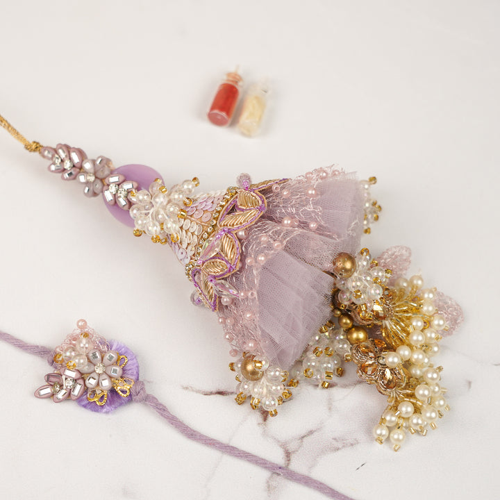 Handmade Beaded Pearl & Sequins Bhaiya Bhabhi Rakhi | Set Of 2