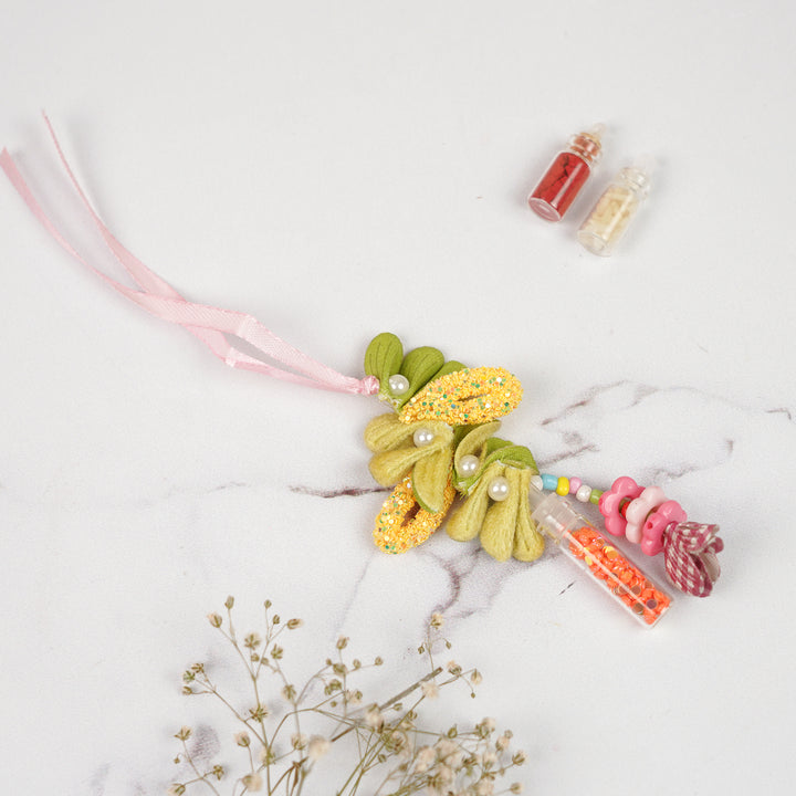 Handmade Beads & Sequins Multicolour Lumba Rakhi For Bhabhi