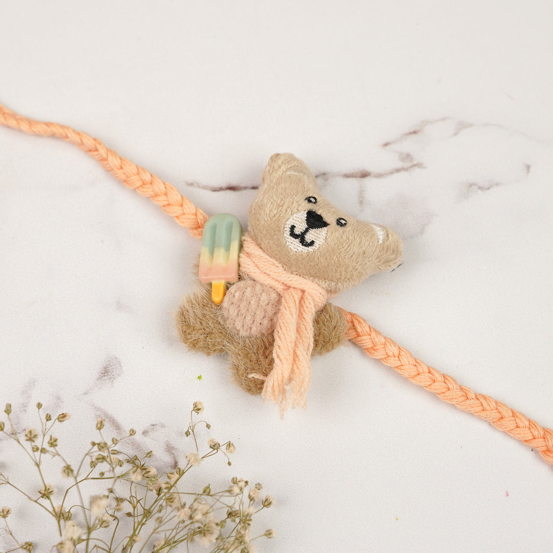 Handmade Teddy Bear Theme Kids Rakhi For Brother
