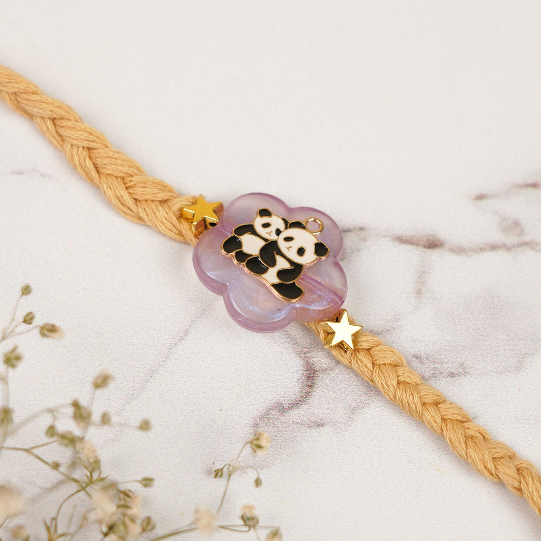Handmade Panda Theme Kids Rakhi For Brother