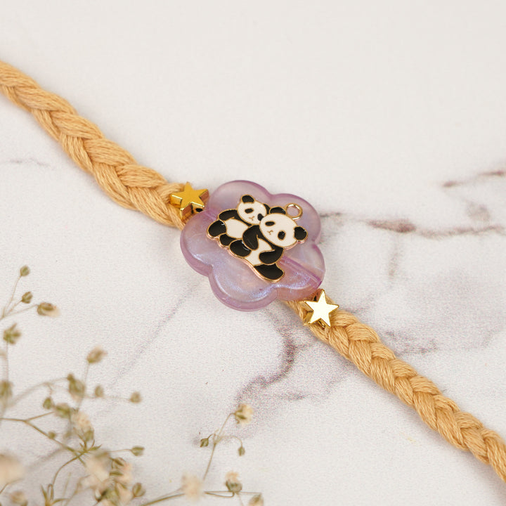 Handmade Panda Theme Kids Rakhi For Brother