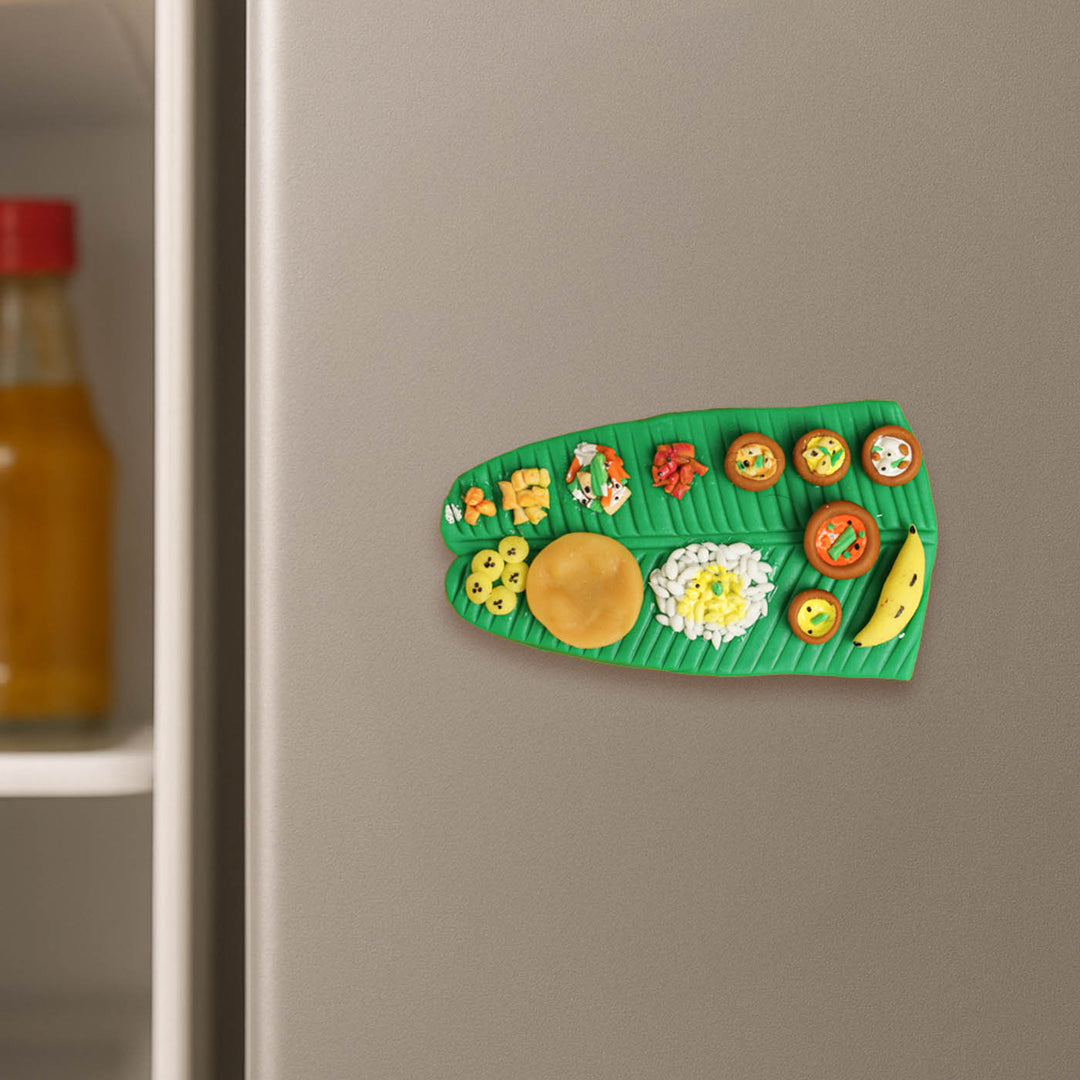Miniature Onam Sadhya Clay Fridge Magnet